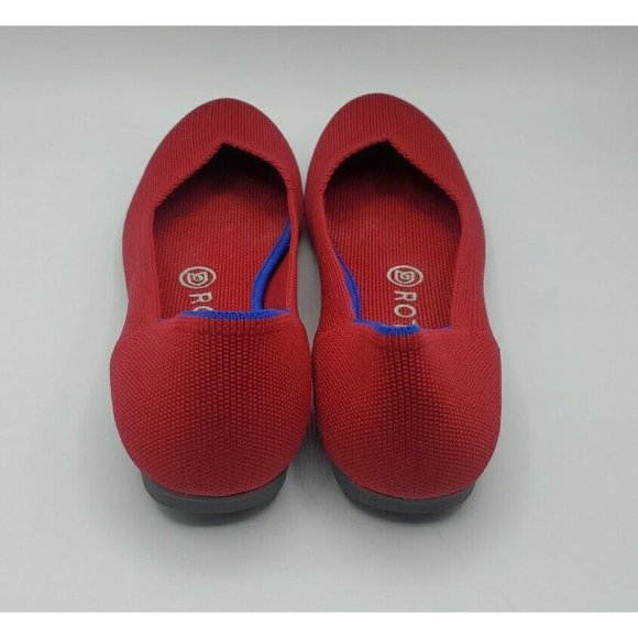 Rothy's The Flat Chili Red Knit Fabric Ballet Flats Shoes Women’s Size 7 - Picture 6 of 10